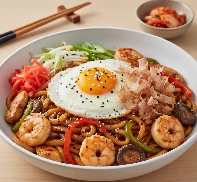 Chicken + Prawn Yaki Udon
